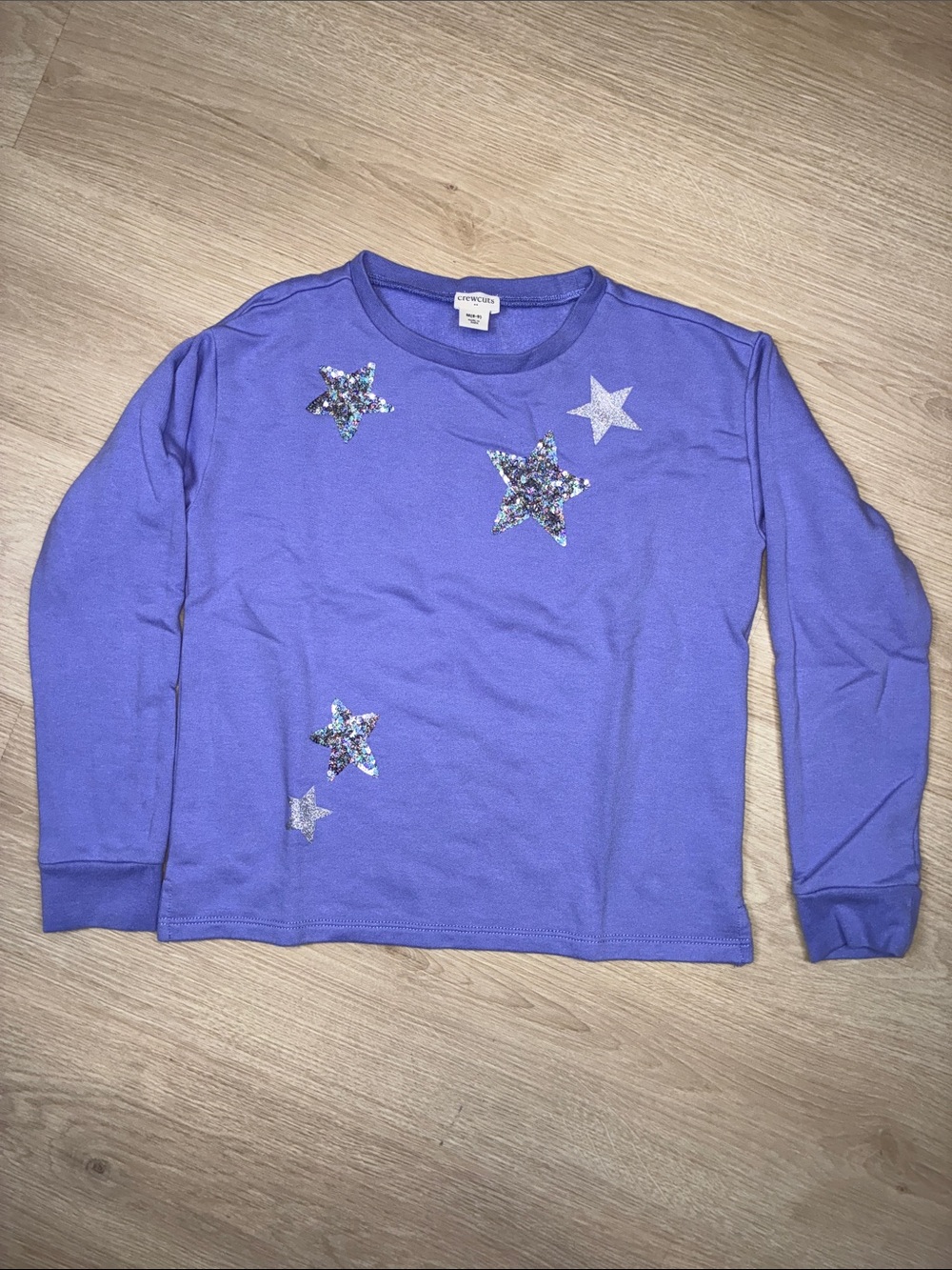 Crewcuts Purple Long-Sleeve Tee with Sequin Stars